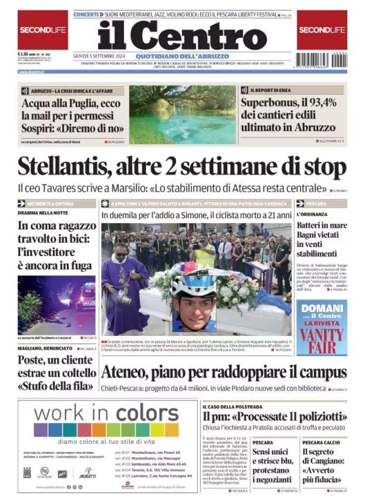 Prima-pagina-il centro-oggi-edizione-del-2024-09-05